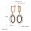 Kinel Hot Oval Black Ceramics Long Drop Earrings For Women 585 Rose Gold Color Natural Zircon Accessories Daily Fine Jewelry