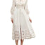 [EWQ] Beautiful White Lace Up Embroidery Hollow Out Lantern Sleeves Women's Long Dress Ladies Vestidos 2024 Spring Autumn 3A6724