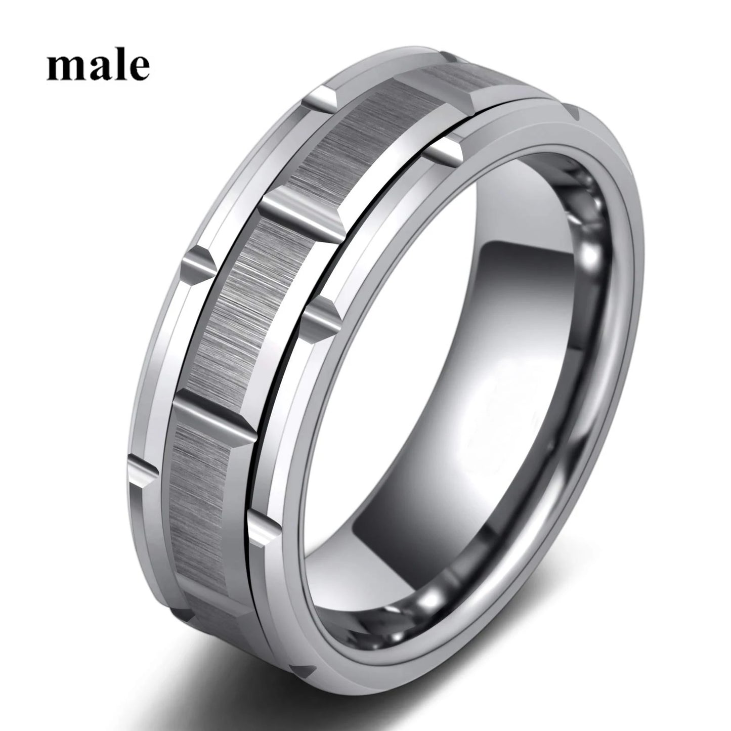 Fashion Couple Rings For Women Heart Rhinestones Zirconia Rings Set Trendy Men Stainless Steel Ring Wedding Band Jewelry Gifts