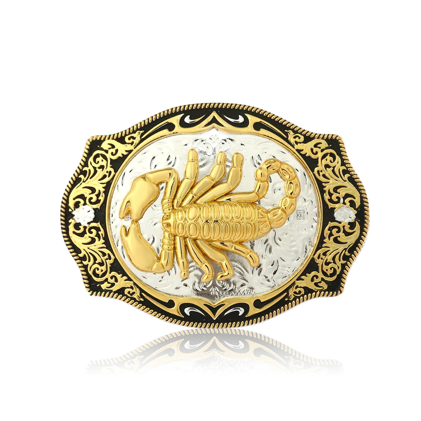 Western Cowboy Zinc Alloy Two-Color Different Bottom Plate Scorpion Pattern Belt Buckle For Men