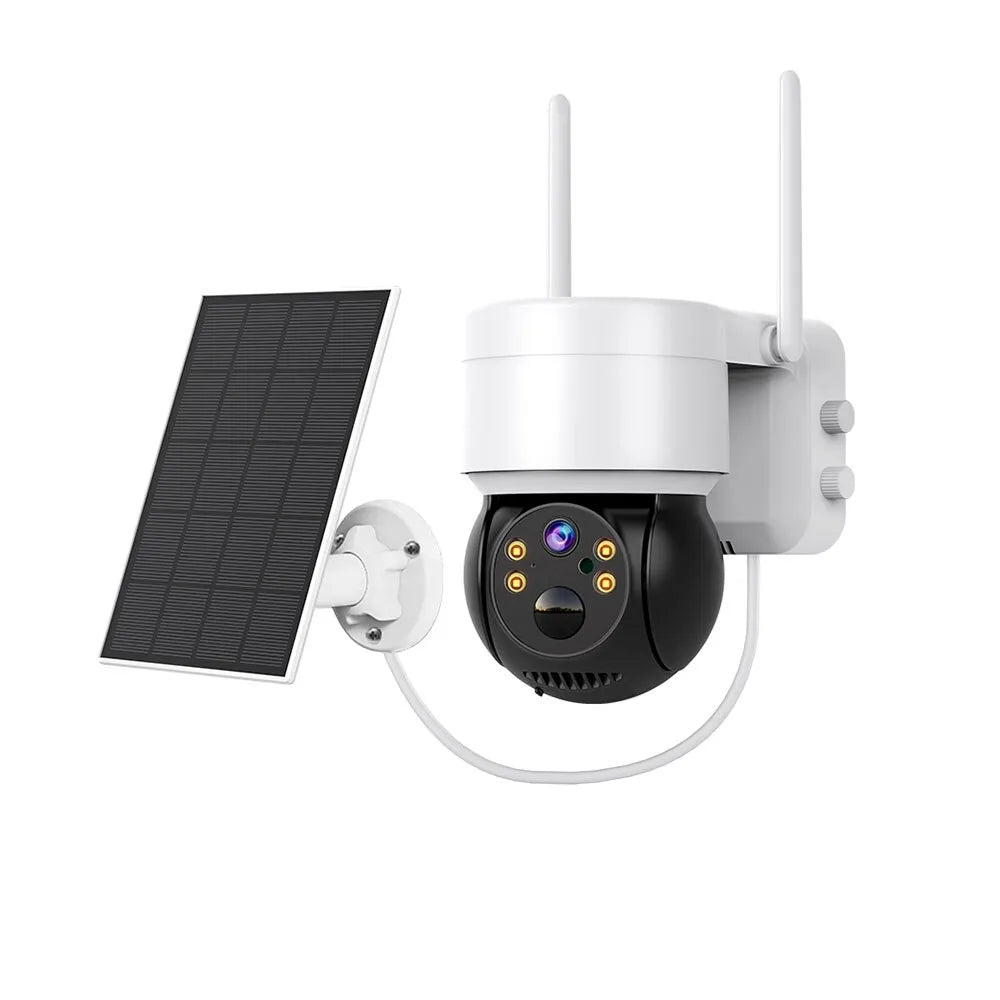 Solar Camera WIFI Outdoor 4MP HD Wireless Security CCTV Waterproof Night Vision PIR Human Detect PTZ Camera with Solar Panel