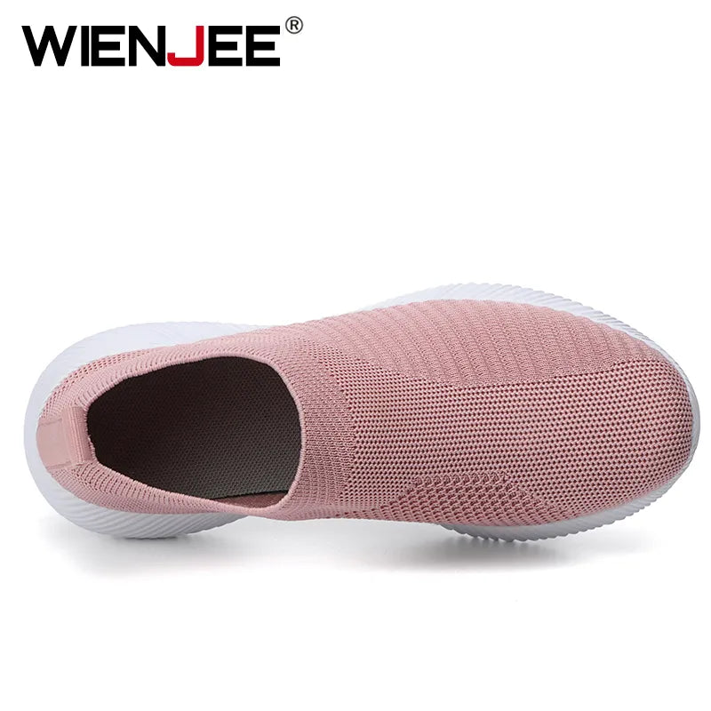 Women Vulcanized Shoes High Quality Women Sneakers Slip On Flats Shoes Women Loafers Plus Size 42 Walking Flat