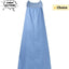 2024 Summer Fashion New Elegant Women's Denim Suspender Sexy Casual Temperament Split A-line Vacation Dress