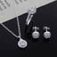 100% Pure 925 Sterling Silver Bridal Jewelry Sets Cubic Zircon Necklace Earrings Ring Gift for Women Birthday Valentines Xmas