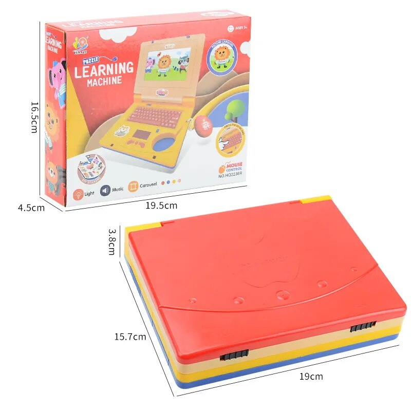 Children's Multifunctional Bilingual Learning Machine Early Educational Toy Montessori Laptop Computer Toys Gift for Children