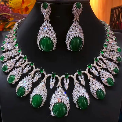 Soramoore Famous Brand 4PCS Luxury African Jewelry For Women Wedding Party Multicolor Zircon Crystal Dubai Bridal Jewelry Set