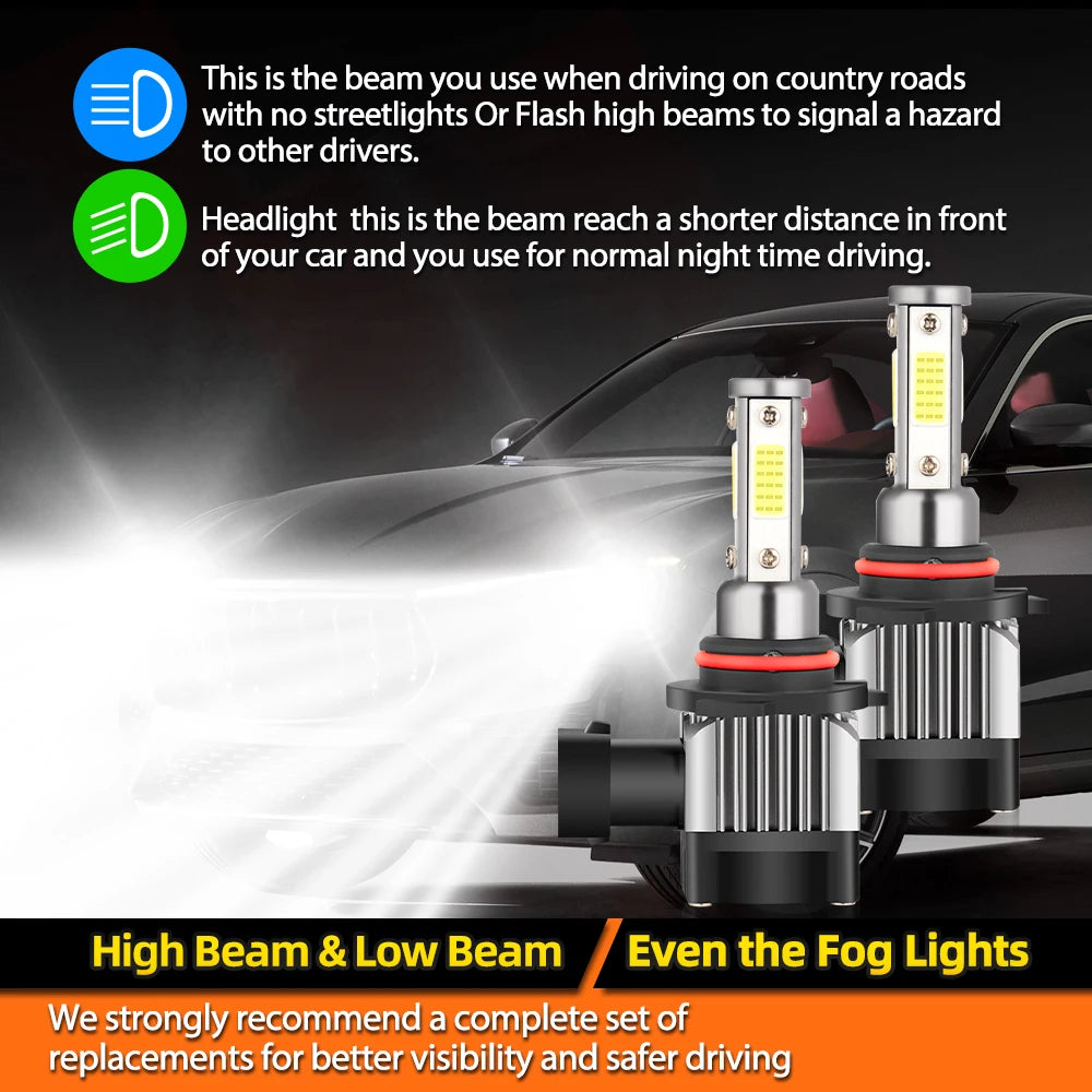 Crossfox For Toyota Camry Car Accessory 9005 High Beam 9006 Low Beam Plug-N-Play Bulbs CSP 12V 6000K Bright Kit 2000 2001