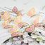 Pac of 10 Stamping Gold Pink Butterfly Cake Toppers