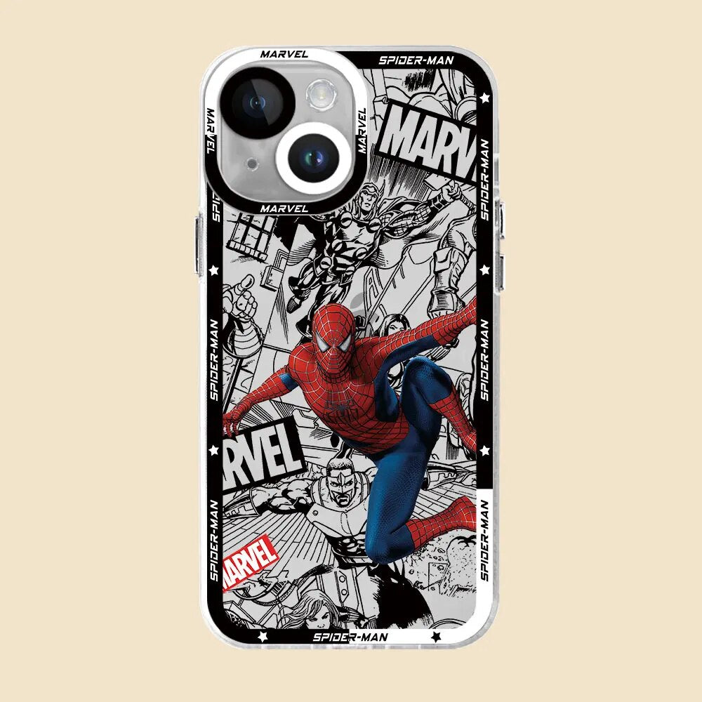 Case for Samsung Galaxy A32 A52s A33 A13 A12 A22 A21s A23 A53 A52 A42 A73 A72 5G Marvel Spider Man Iron Man Cover