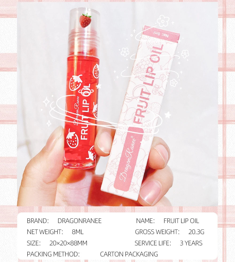 1PC Transparent Lip Gloss Clear Oil New Lip Glaze Velvet Matte Air Sexy Cute Fruit Lip Balm Liquid Moisturizing Plumper