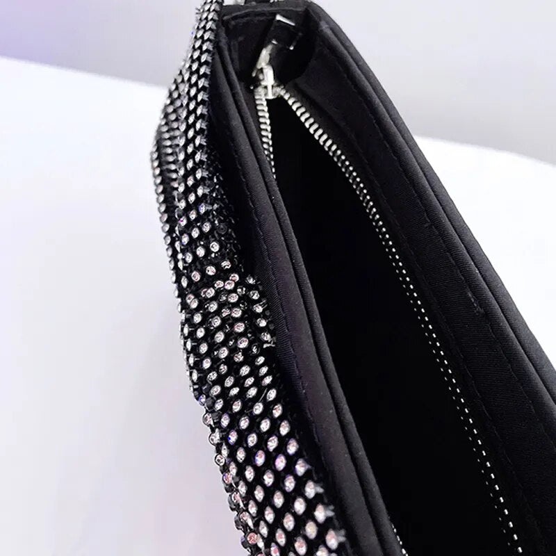 Round Handle Diamond Bow Evening Bag Women Wedding Party Glittering Crystal Clutch Purses And Handbags Designer Luxury Wallets