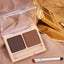 2Color Eyeshadow Powder Makeup Black Brown Coffee Waterproof Eyebrow Powder Eye Shadow Eye Brow Palette with Brush Eyebrow Cream