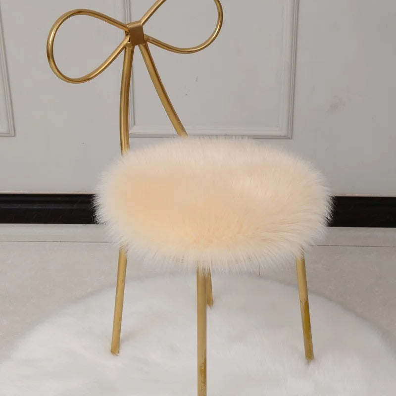 35cm Creative Soft Faux Fur Pillow Cushion Round Chair Seat Cushion Office Sofa Home Decoration Cushion For Chair Anti-Slip Mat