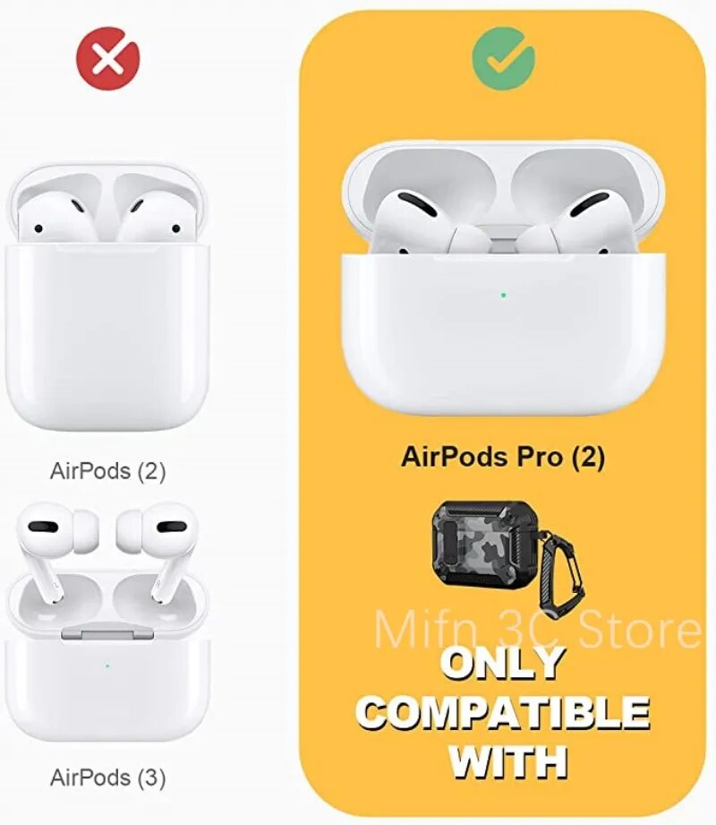 for AirPods Pro 2 Case Shockproof Case for Men with Lock Camouflage Pattern headset Case For Airpods Pro 2nd Generation Case