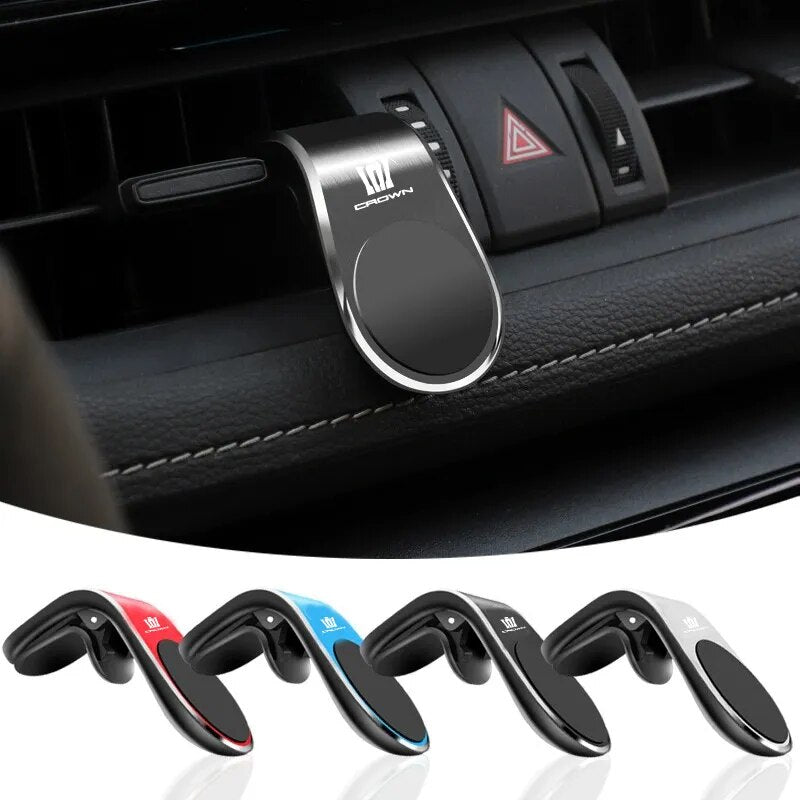 Metal Magnetic Car Phone Holder Air Clip Accessories Car Styling For Toyota Crown Corolla YARIS L Auris C-HR Hilux Vios Rav4