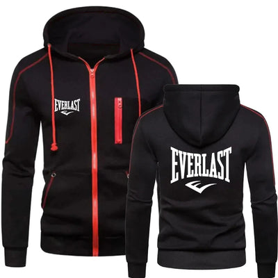 2024 New EVERLAST Men's Sportswear Fashion Zipper Hoodie Solid Blazer Men's Sportswear Casual Warm Sportswear Set Winter