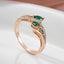 SYOUJYO Plated Silver Green Drop Natural Zircon Rings For Women 585 Rose Gold Color Luxury Trendy Ring