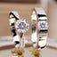 1 Pair Copper Plated Platinum  Couple Ring