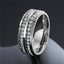 ZORCVENS New Fashion Gold Silver Color Stainless Steel Cubic Zirconia Finger Ring Fashion Jewelry Zircon Wedding Ring for Men