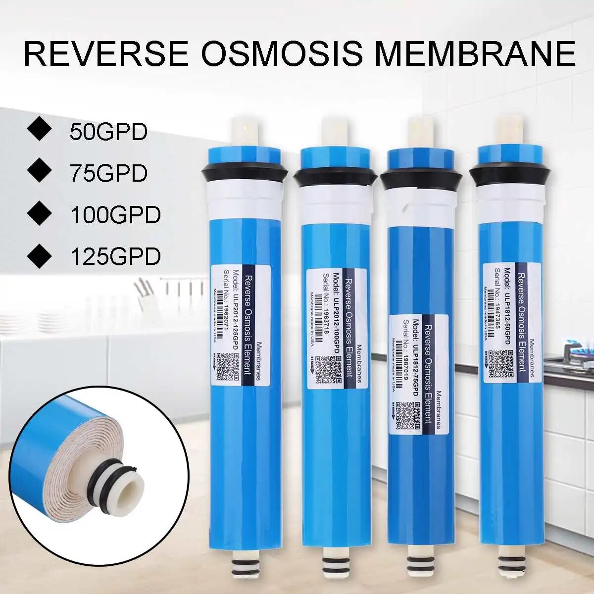 Home Kitchen Reverse Osmosis RO Membrane Replacement Water System