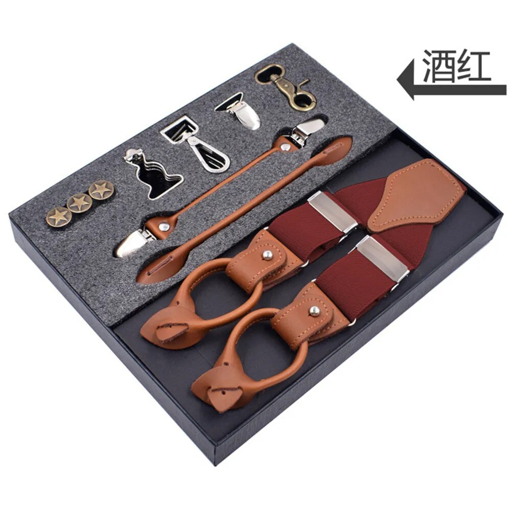 Multifunction Men Suspenders Genuine Leather Trousers Strap Suspensorios Suspenders for Pants Men Clothing Accessories