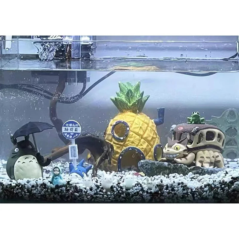 Aquarium decoration fish tank decoration cartoon characters rainy season little girl sponge bobs pineapple aquarium decoration