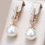 Kinel Luxury 585 Rose Gold Color Pearl Drop Earrings Women Unique Geometric Full Natural Zircon Accessories Daily Jewelry Gift