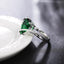 Beautiful 925 Sterling silver green crystal Water droplets Rings For women size 7 8 Fashion engagement wedding Jewelry