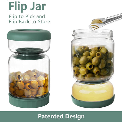 Glass Pickles Jar with Lids Strainer Olives Hourglass Jug Food Storage Dry Wet Separator Fermentation Kimchi Kitchen Container