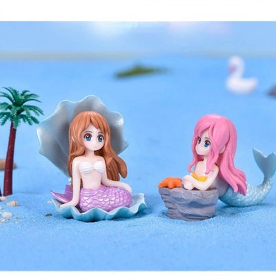 Pretty Mermaid Figurines for Aquarium Kawaii Artificial Mermaid Ornaments Fish Tank Handicrafts Desk Aquarium Decoration