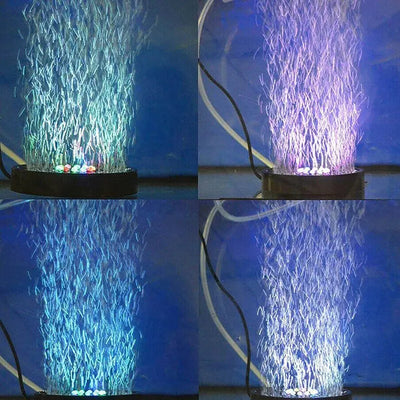 Submersible Underwater Fish Tank Light Color Changing LED Air Light Aquarium Air Bubble Lamp Making Oxygen for Fish Tank