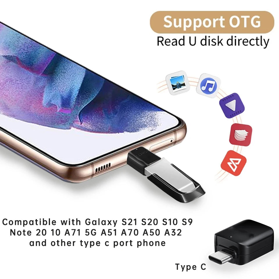 For Samsung Usb To Type C Adapter OTG Tipo C Converter For Galaxy S21 5G S20 S10 Note 20 A71 A51 A70 A60 Usb C Adaptador