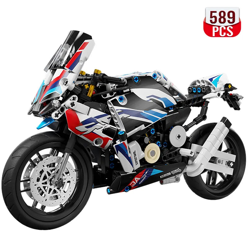 Technical Expert Famous Motorcycle Model Building Blocks Simulation Locomotive Bricks Assembly MOC Toys for Boys Birthday Gifts