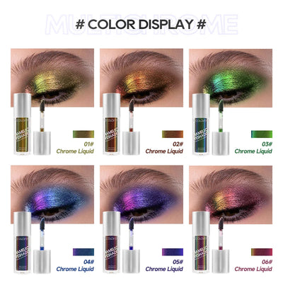 Aurora Multi Chrome Eyeshadow Pigments Long Lasting Multi Chrome Chameleon Peacock Galaxy Chrome Glitter Liquid Eyeshadow