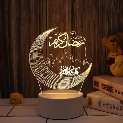 2023 Muslim Ramadan Decor Ornament EID Mubarak LED Festival Night Light Eid Al Adha Gift Gurbang Ramadan Decoration for Home