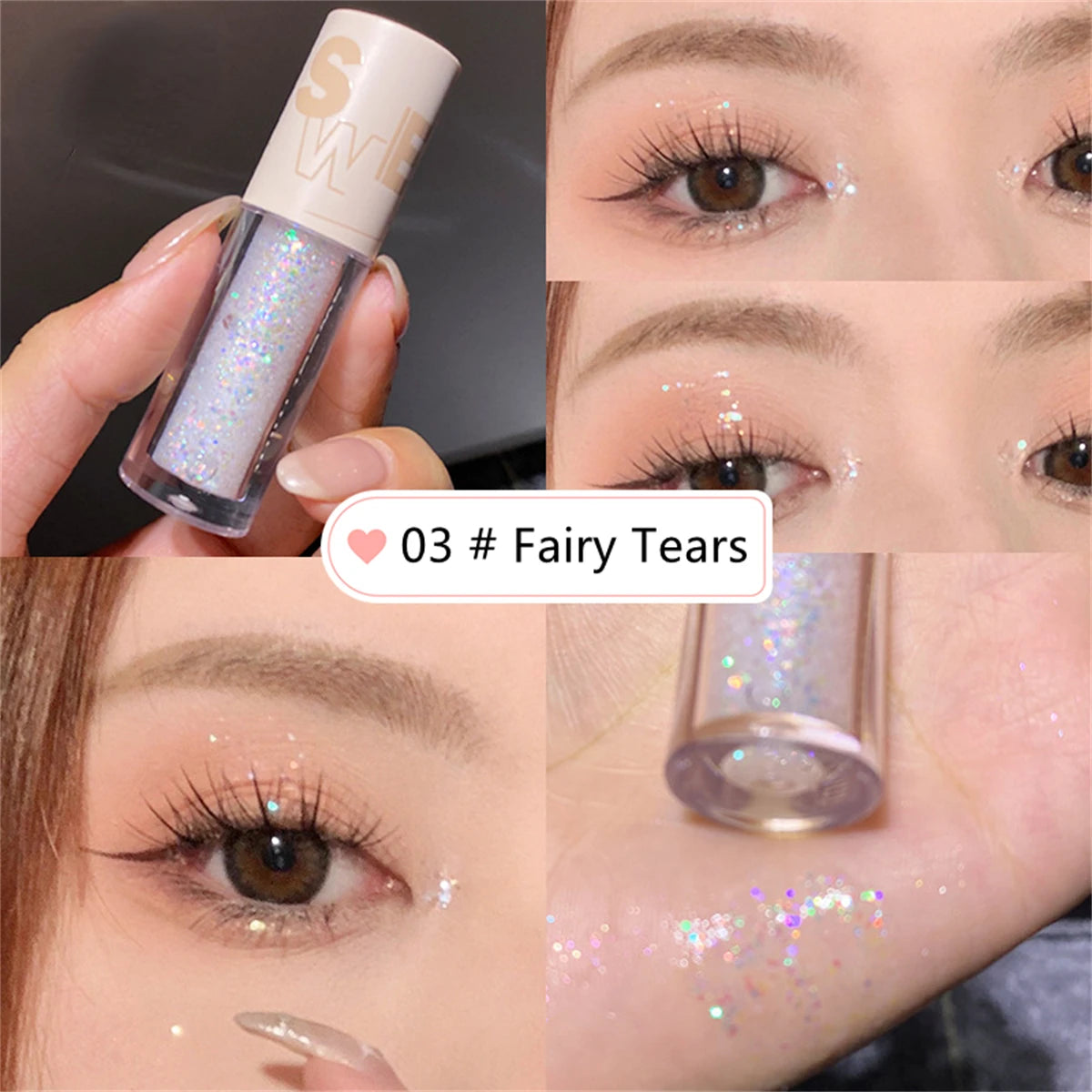 Liquid eye shadow glitter powder sequins eye shadow liquid pearl light fine flash waterproof Brighten Silkworm Makeup Cosmetics