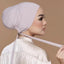 Fashion Women Hijabs Cap Elastic Wrap Head Bottom Cap Adjustable Muslim Turban Bandana Ladies Skullcap Headscarf