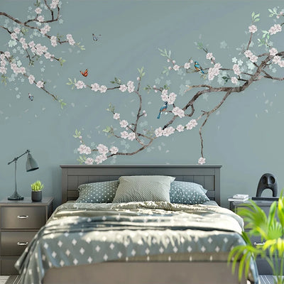 Chinese Style Hand Painted Flower And Bird Sofa TV Background 3D Photo Wallpaper Modern Bedroom Living Room Mural Wall Covering