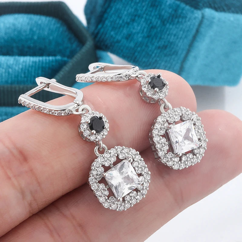 Beautiful Earrings for Women Shiny Zircon Earring Long Tassel Jewelry Anniversary Gift Party Earring Sterling Silver 925 Earring