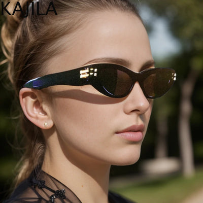 Fashion Small Frame Cat Eye Sunglasses Women 2024 Luxury Brand Design Vintage Cateye Punk Sun Glasses For Ladies Shades Eyewear