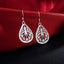 JewelryTop 925 Sterling Silver Charm Retro Cute Necklace Earrings Jewelry Sets for Women Lady Fashion Party Wedding  Gifts