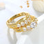 Real Sterling Silver 925 Ring Luxury Zircon Gold Ring Set Fine Jewelry Party Wedding Engagement Rings Gift for Women