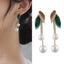 2023 New Fashion Trend Unique Design Elegant Delicate Light Luxury Pearl Leaf Tassel Earrings Women Jewelry Party Premium Gifts