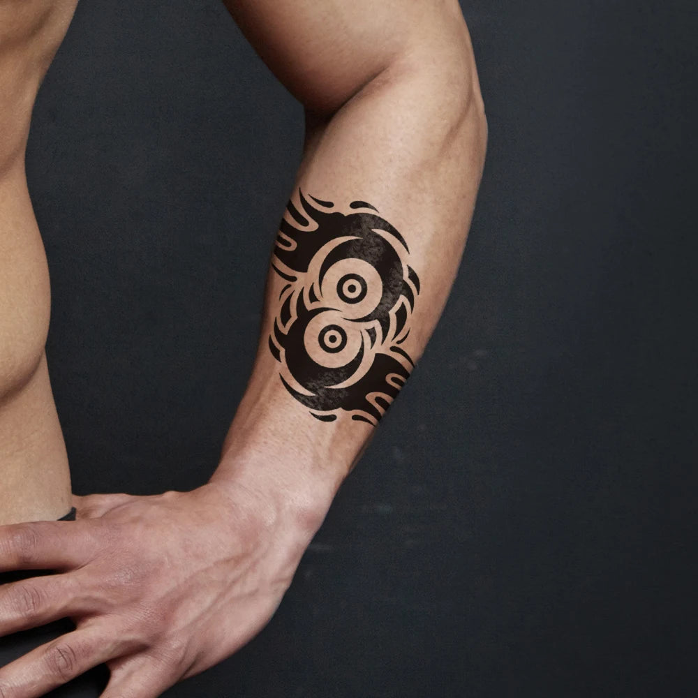 Waterproof Temporary Fake Tattoos,Water Transfer Sticker,Black Tribal Totem Eagle Dragon for Women Men,Cool Makeup,Sexy Body Art