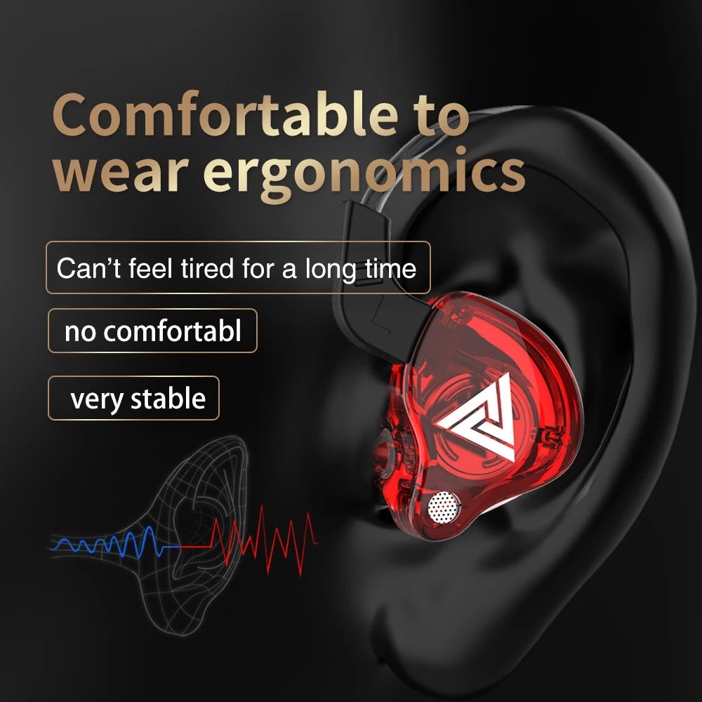 Original QKZ AK6 Copper Driver HiFi Wired Earphone Ps4 Sport Gaming Headphones Bass Stereo Headset Music Earbuds New Users Bonus