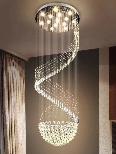 Minimalism Hanging Lamps for Ceiling Crystal Chain Pendant Light Living Room Lighting Fixtures Chandelier Loft Staircase Luster