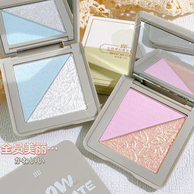 3D Embossed Highlighter Powder Palette Makeup Glow Face Contour Shimmer Water Light Highlight Pallete Illuminator Cosmetics