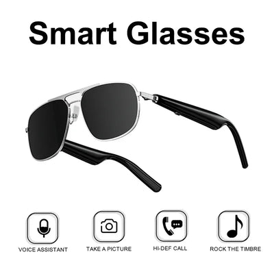 Camera Control Audio Smart Glasses HD Bluetooth Call Voice Assistant Listen Music Glasses Smart Sports Polarized Sunglasses New