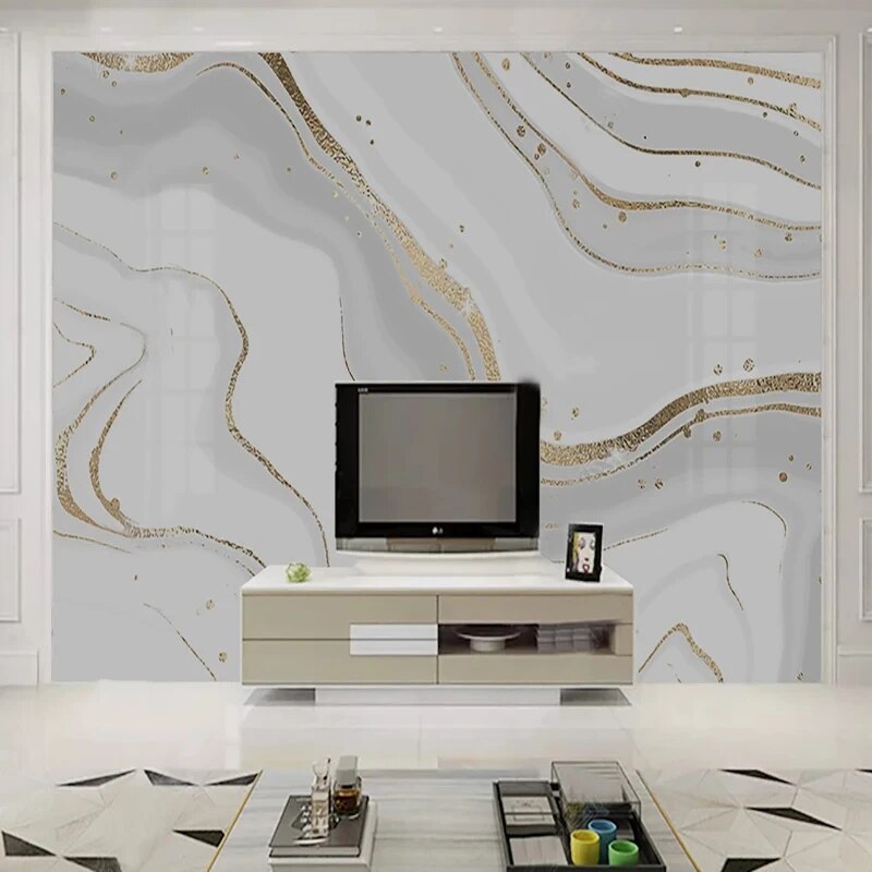 Custom Mural Wallpaper Modern Light Luxury TV Bedroom Living Room Classic Marble Background Wall Home Decor Papel De Parede 3D