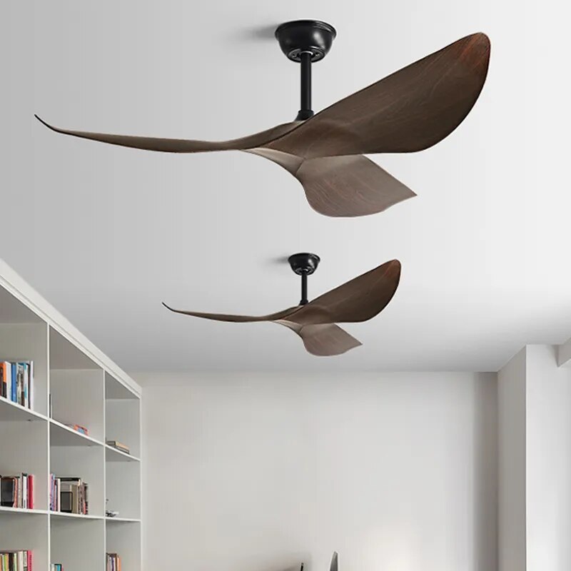 52 Inch Black Ceiling Fan Living Room Restaurant Americans Modern  Office Without Light DC Remote control Electric Fan 110V 220V